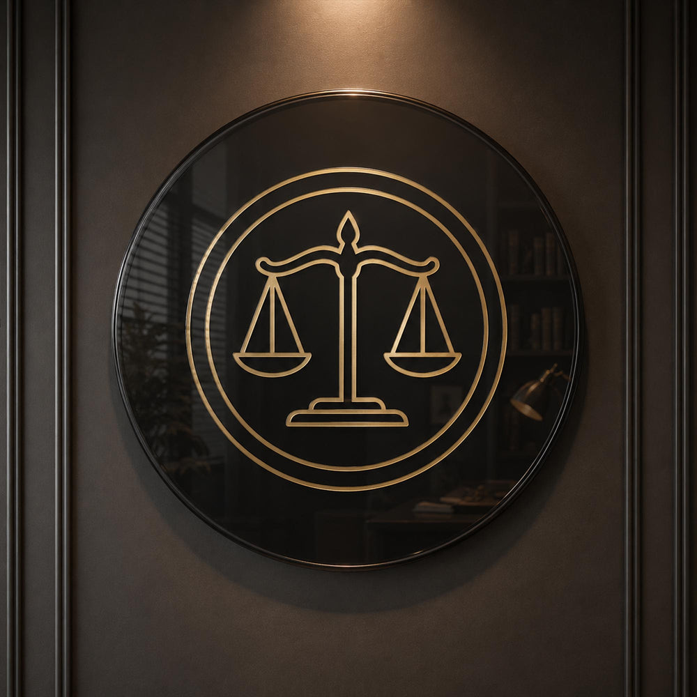Golden Libra — tempered glass, ultra HD print, ready to hang