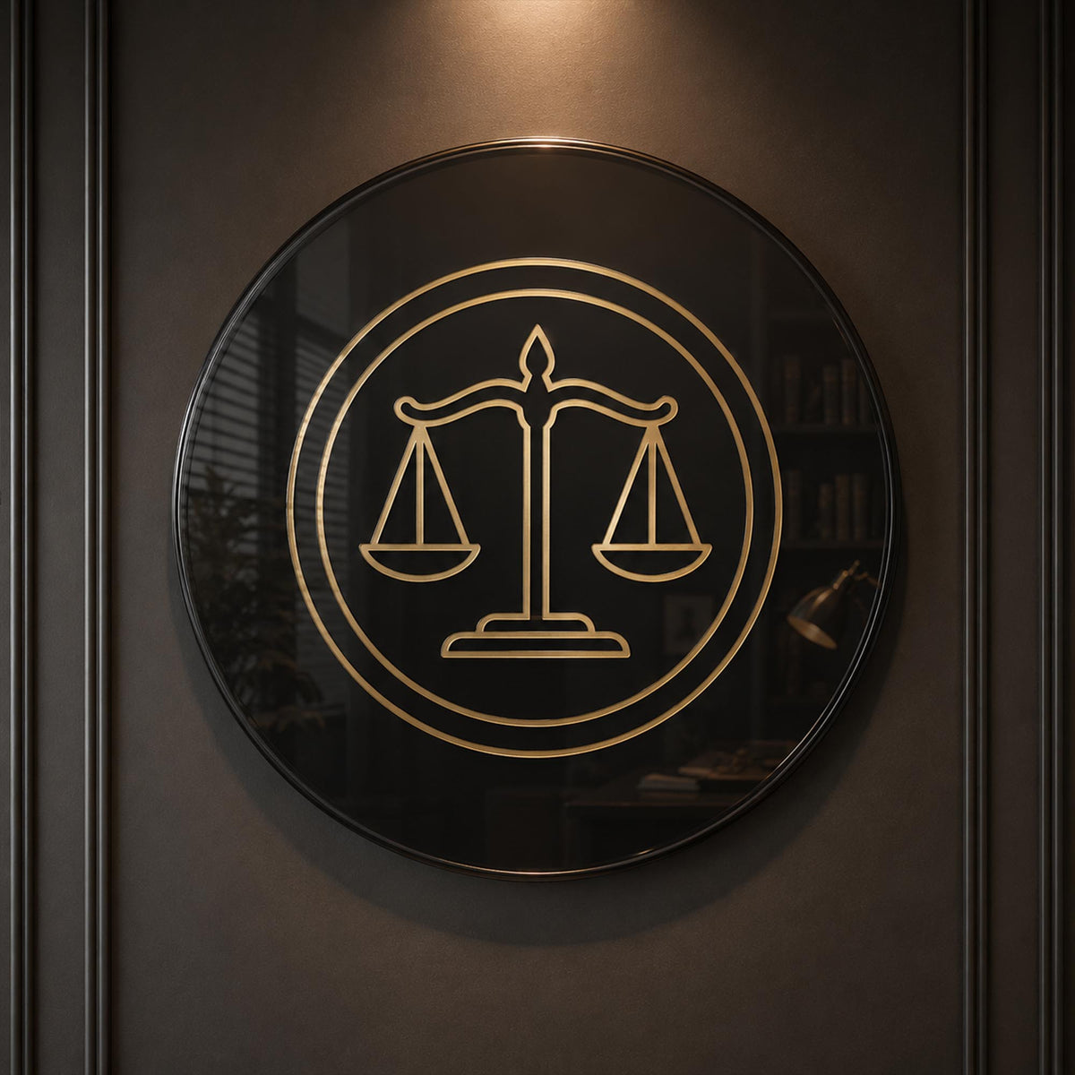 Golden Libra — tempered glass, ultra HD print, ready to hang