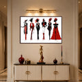 Crimson Couture Lineup with walnut frame