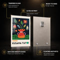 Kusama Floral Reverie — tempered glass, ultra HD print, ready to hang