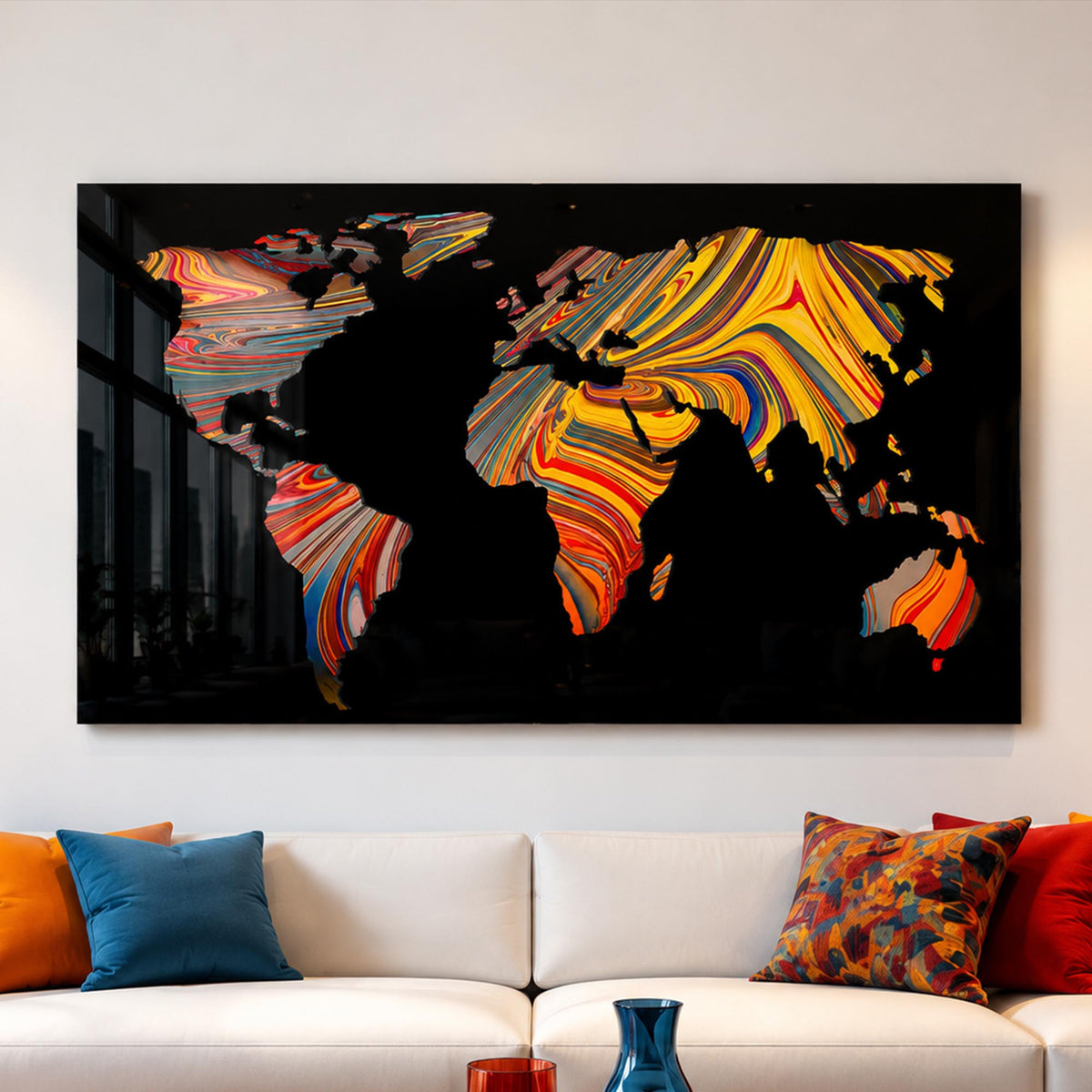 Marbled World Map lifestyle view