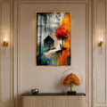 Couple Beneath Autumn Tree with gold frame