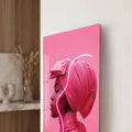 Artronauts Glass Print Pink Neon Profile Glass Wall Art