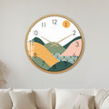 Abstract Rolling Hills with gold frame