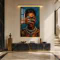 Artronauts Glass Print 12x18 cm | 4.7"x7.1" / Gold Sapphire Gaze Glass Wall Art
