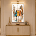 Parisian Rainy Day with walnut frame