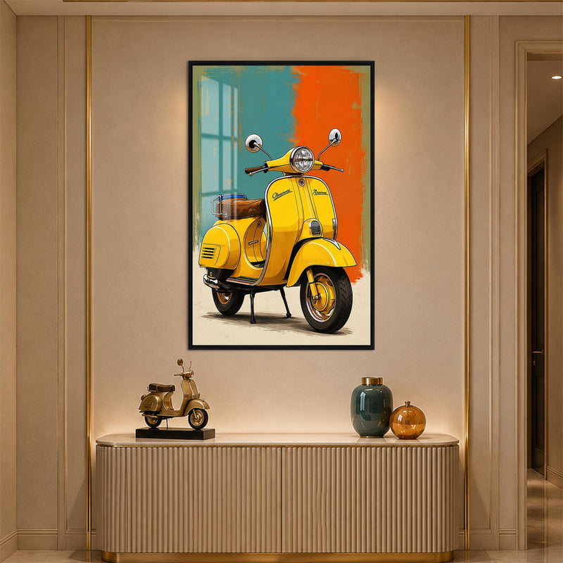 Yellow Vintage Scooter with black frame