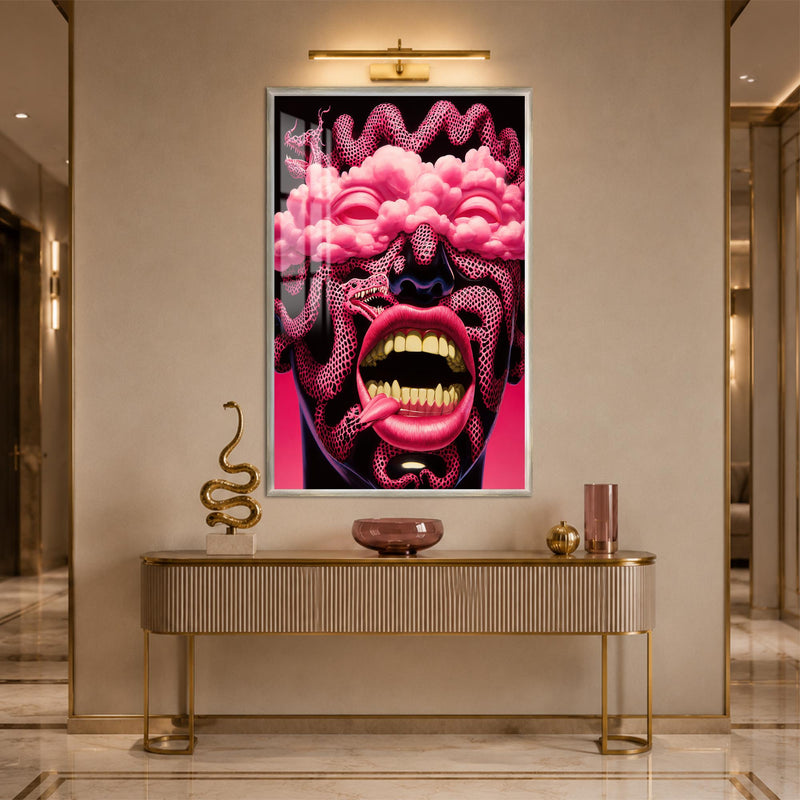 Neon Serpent Dream with silver frame