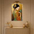 Golden Dragonfly Muse with silver frame