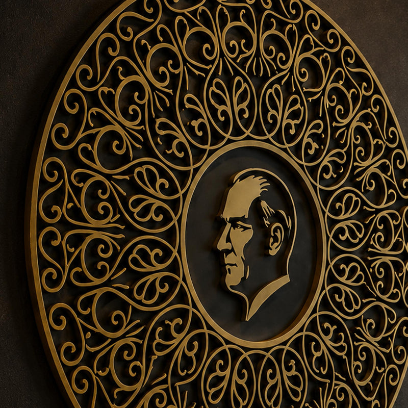 Gold Silhouette Portrait Medallion lifestyle view