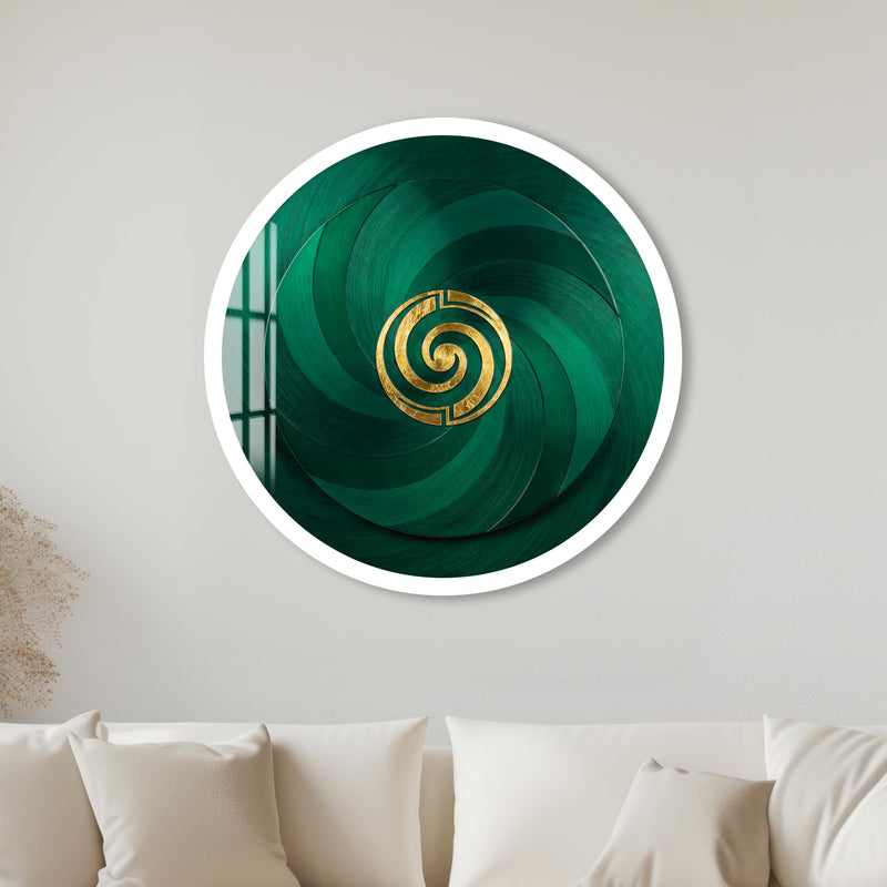 Emerald Spiral with white frame