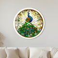 Stained Glass Peacock with white frame