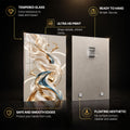 Golden Ribbon — tempered glass, ultra HD print, ready to hang