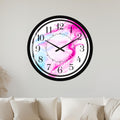 Pink Aqua Swirl with black frame