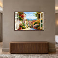 Tuscan Window View with walnut frame