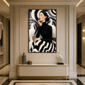 Artronauts Glass Print 12x18 cm | 4.7"x7.1" / Walnut Woman Among White Cranes Glass Wall Art