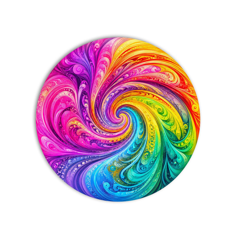 Rainbow Paisley Vortex product shot on white background