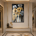 Gilded Midnight Flowers with black frame