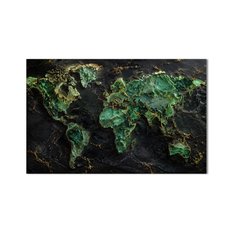Emerald Marble World Map product shot on white background