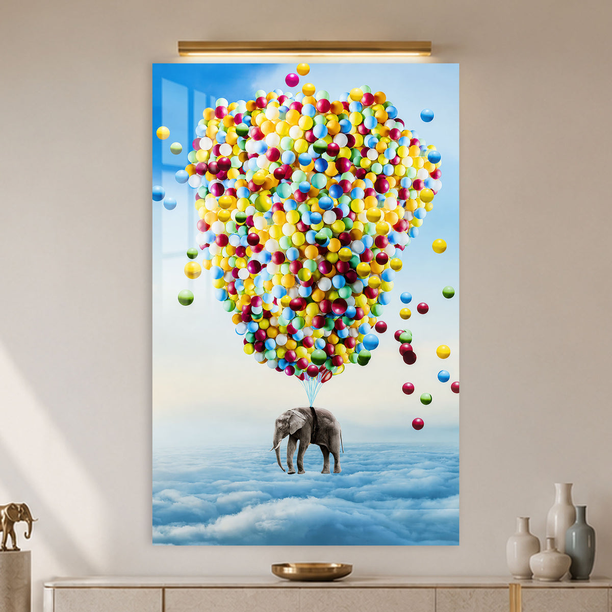 Elephant Balloon Adventure in a modern room