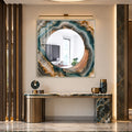 Emerald Agate Halo with white frame