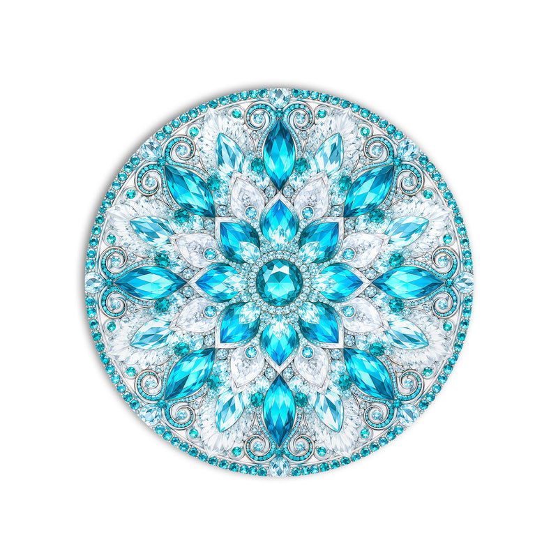 Aqua Crystal Mandala product shot on white background