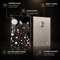 Dotted Midnight Cat — tempered glass, ultra HD print, ready to hang