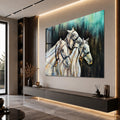 Artronauts Glass Print Three White Horses Glass Wall Art