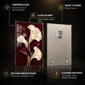 Burgundy Botanical — tempered glass, ultra HD print, ready to hang