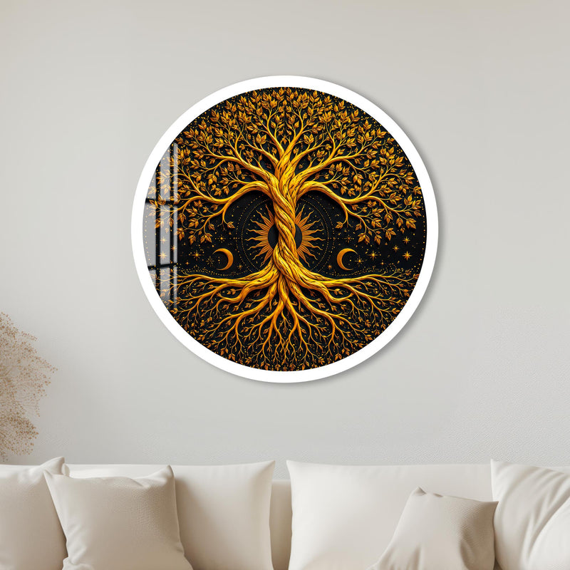 Golden Tree Of Life with white frame