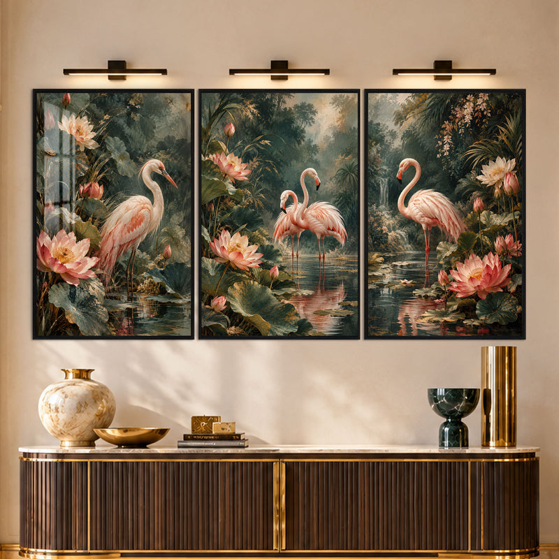 Flamingo Lotus with black frame