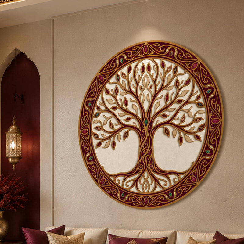Jewelled Burgundy Tree Of Life lifestyle view