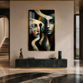 Artronauts Glass Print 12x18 cm | 4.7"x7.1" / Gold Twin Reflections Glass Wall Art