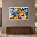 Vibrant Crocus Garden with white frame