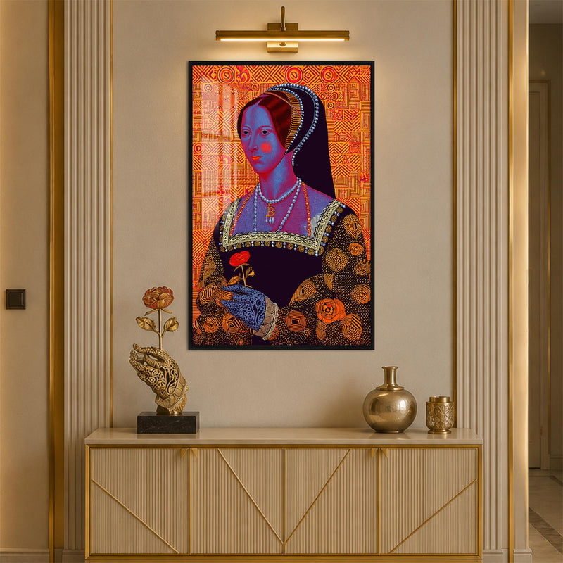 Neon Tudor Muse with black frame