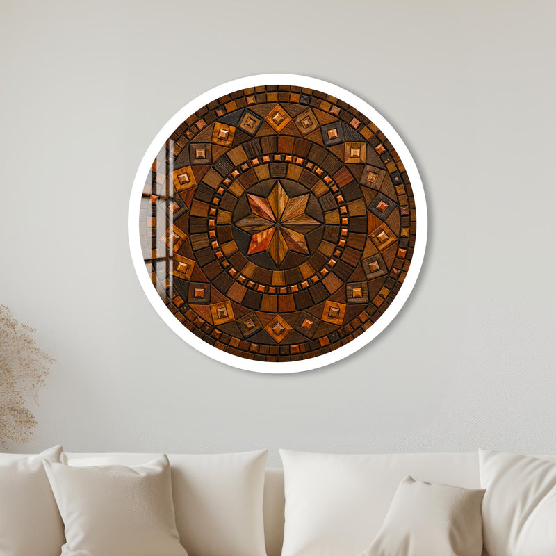 Amber Mosaic Star with white frame