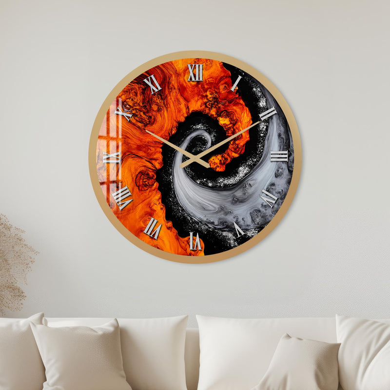 Molten Yin Yang with gold frame