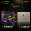 Neon Midnight Garden — tempered glass, ultra HD print, ready to hang