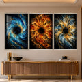 Floral Fire with silver frame