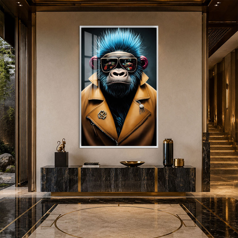 Artronauts Glass Print 12x18 cm | 4.7"x7.1" / White Cyber Gorilla Glass Wall Art