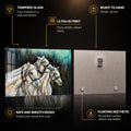 Artronauts Glass Print Three White Horses Glass Wall Art