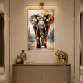 Mechanical City Elephant with silver frame