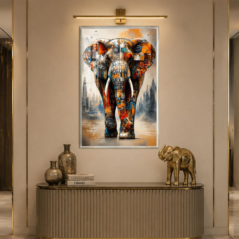 Mechanical City Elephant with silver frame