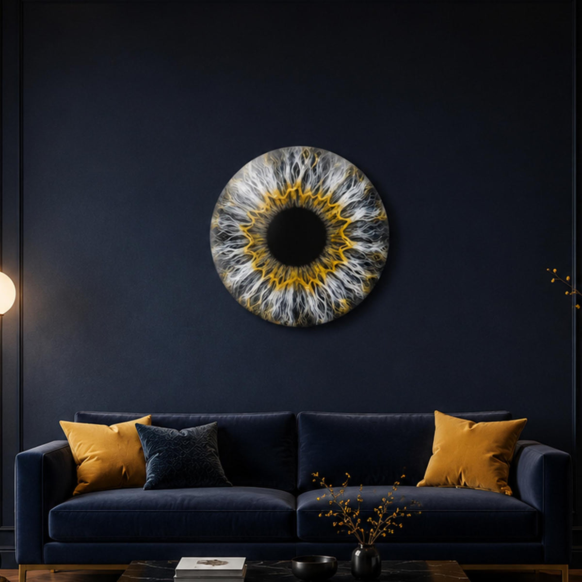Golden Iris — tempered glass, ultra HD print, ready to hang