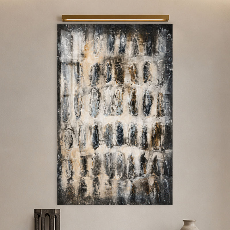 Weathered Stone Grid in a modern room