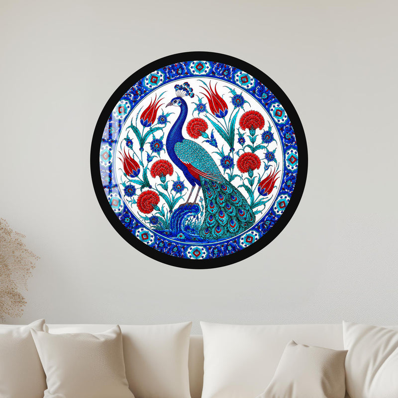 Peacock Garden with black frame
