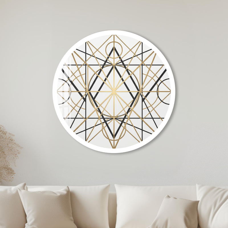 Sacred Geometry Star Line Art with white frame