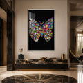 Artronauts Glass Print 12x18 cm | 4.7"x7.1" / Silver Butterfly Ascension Glass Wall Art