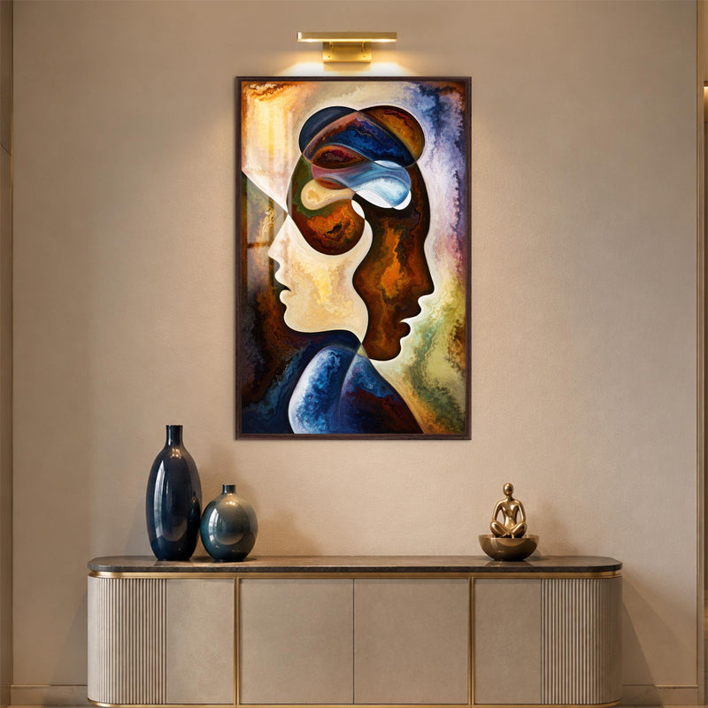 Entwined Minds with walnut frame