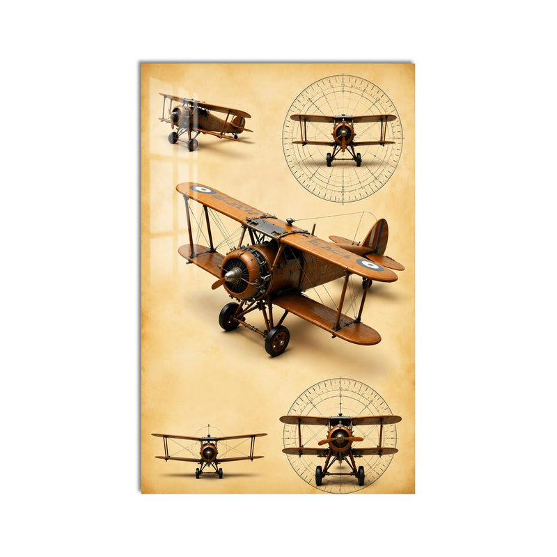 Vintage Biplane Studies product shot on white background